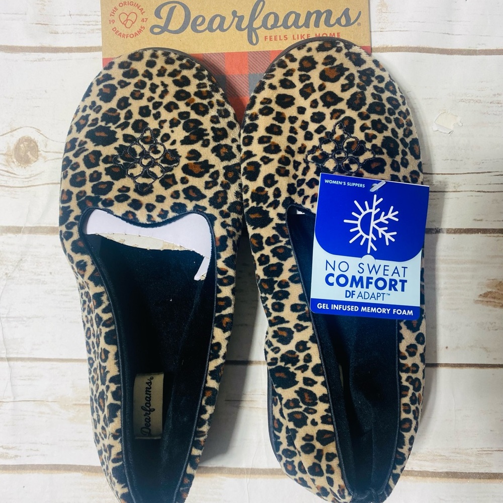 Dearfoams Leopard Print Women's Shoes‎ size L